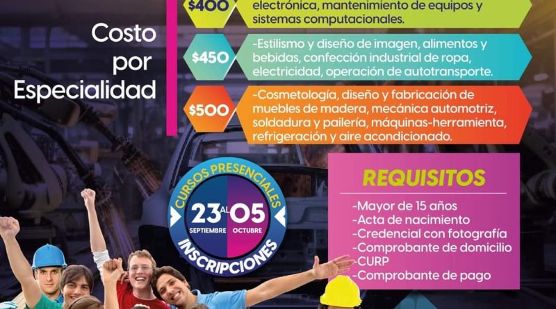 GOBIERNO DEL ESTADO INVITA A INSCRIBIRSE EN ALGUNO DE LOS MÁS DE 300 CURSOS PARA APRENDER UN OFICIO